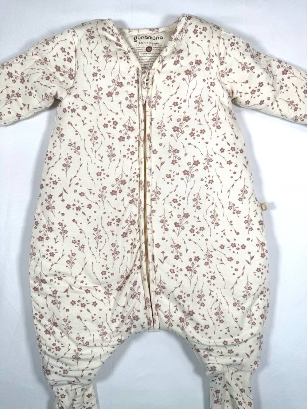 GUNAMUNA Girls Floral Bamboo Swaddle Sleep Sack 3-6M 2.6 TOG Cottagecore Prairie